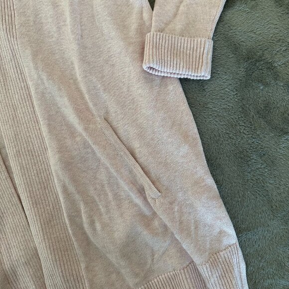 J. Jill Petal Pink Long Line Cardigan Sweater MEDIUM Cotton Silk Wool Blend - Picture 2 of 6